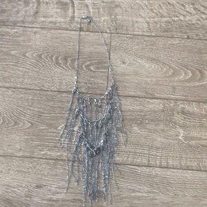 New Urban Outfitters Silver web bib necklace
